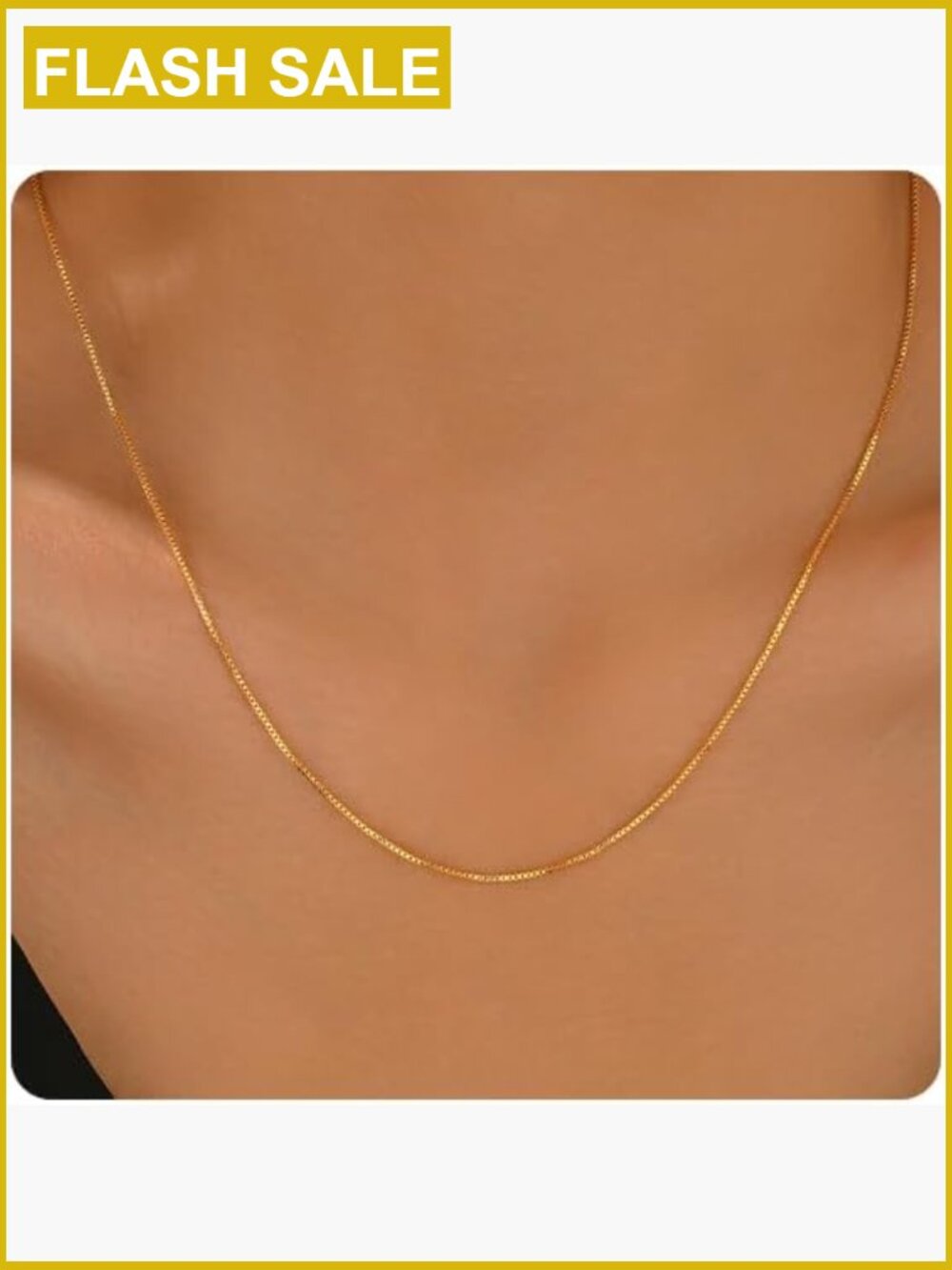 18K Gold Plated Thin Chain Necklace, Dainty Hypoallergenic Lobster Clasp
